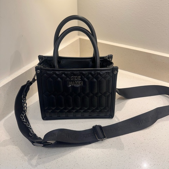 Steve Madden Black Quilted Satchel - Picture 6 of 7